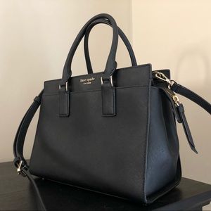 Kate Spade Satchel Black Crossgrain Leather